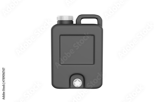 plastic canister or jerrycan with blank label mockup. Jug container with handle mockup. Large bottle package. 3d illustration