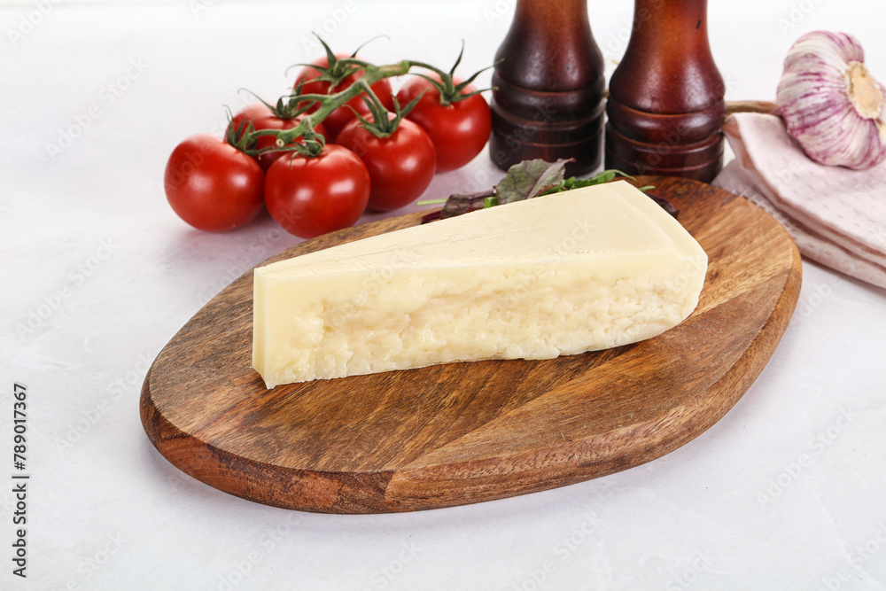 Piece Italian hard parmesan cheese Piece Italian hard parmesan cheese