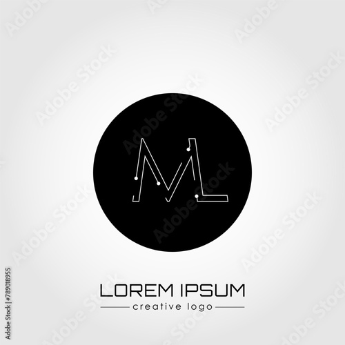 The creative logo is the letter M and L. A design element of a logo, business card, corporate sign or monogram. The idea of a thematic design