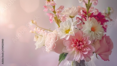 Close up shot of flowers arranged in a vase : Generative AI