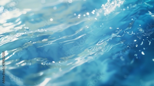 Bright blue sea surface closeup : Generative AI