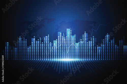 Business candle stick graph chart of stock market investment trading on white background design. Bullish point, Trend of graph. Vector illustration