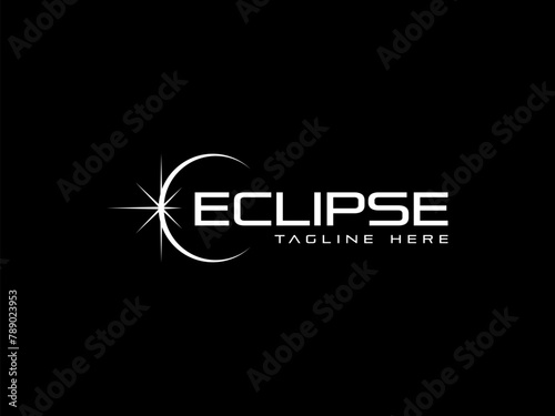 eclipse logo vector illustration, circle sunshine logo template