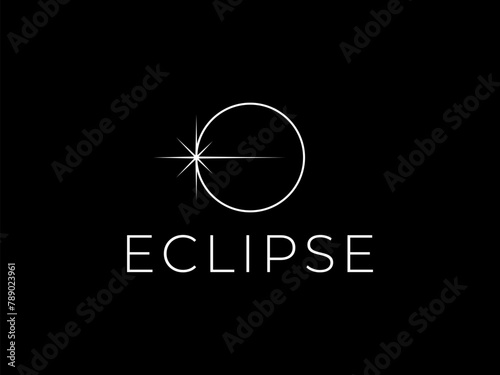 eclipse logo vector illustration, circle sunshine logo template
