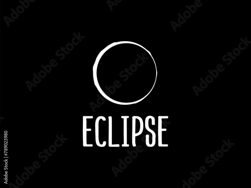 eclipse logo vector illustration, circle sun  eclipse logo template