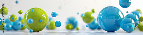 AI art, fluorescent lime green and blue sphere