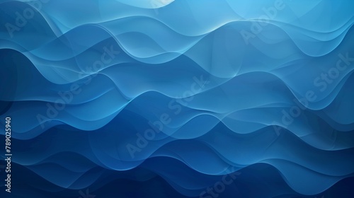 Abstract Ocean Waves in Shades of Blue