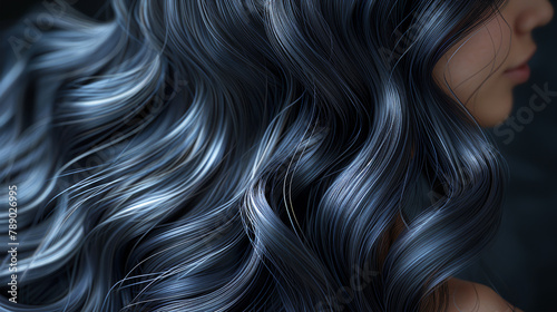 Long thick hair of an adult woman, rear view generated by artificial intelligence,Generated by AI