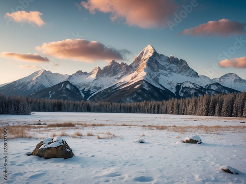 free image a mountain with snow on it and trees in the foreground