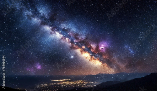 Milky Way galaxy in the sky, night scenery, night sky background