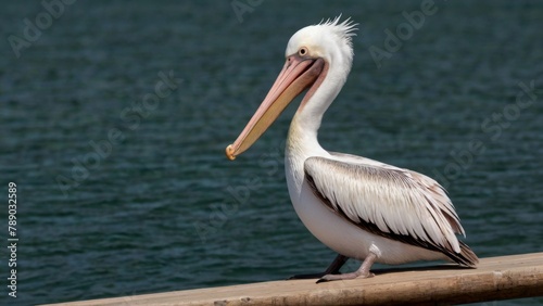 Pelican on Seaside Railing © Василь Тігай