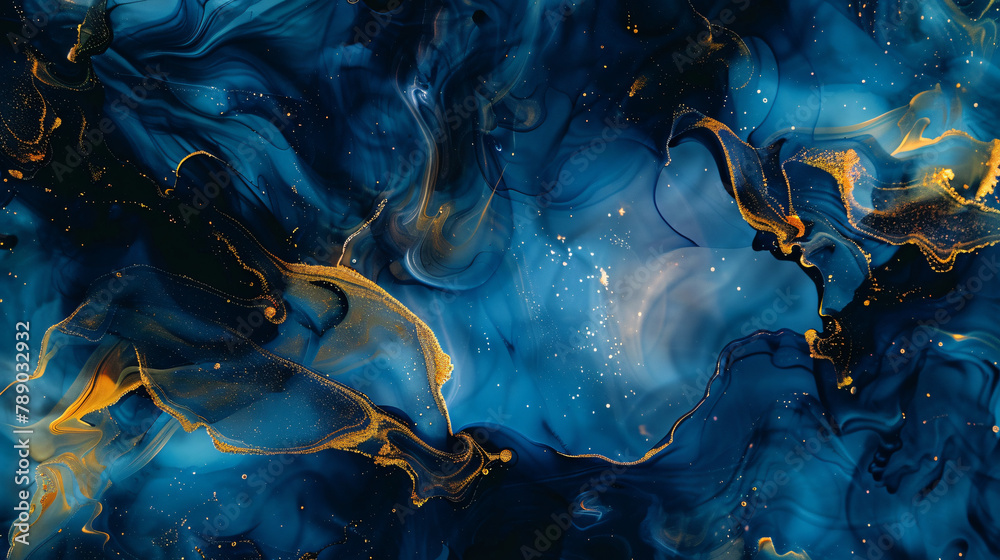 Art photography of abstract fluid painting with alcohol