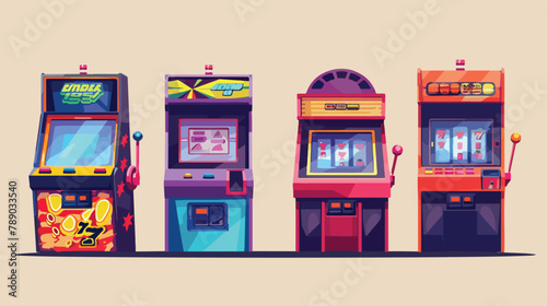 Set of Four arcade video games coinops and casino ga © Aliha