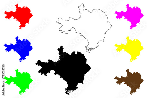Gard Department (France, French Republic, Occitanie or Occitania region) map vector illustration, scribble sketch Gard map