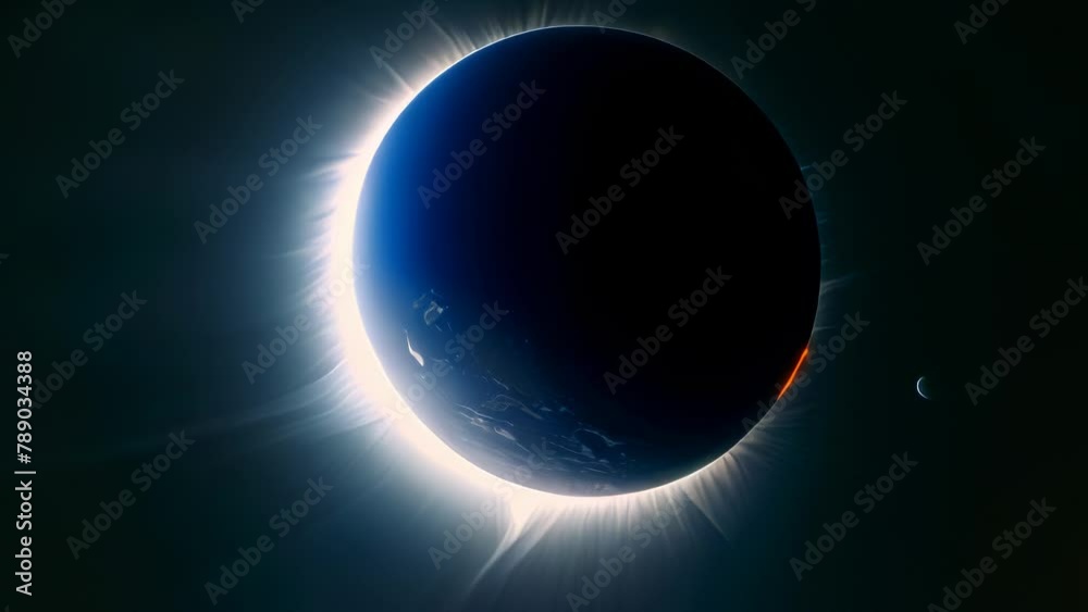 Video animation of stunning solar eclipse, where the moon passes directly between the Earth and the sun Video animation of stunning solar eclipse, where the moon passes directly between the Earth and the sun