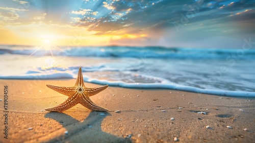 Starfish on the beach with summer season on tropical beach