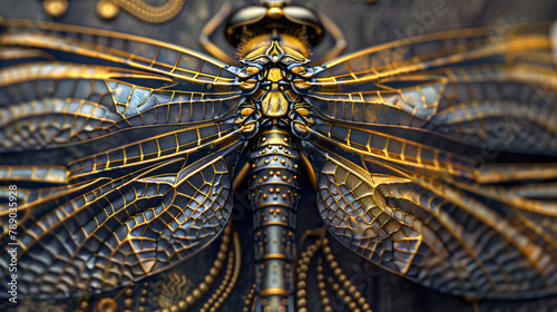 Beauty macro photograph gold dragonfly © Salman