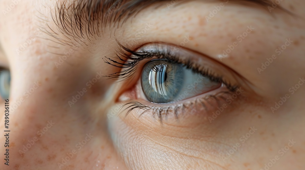 Obraz premium Closeup of woman eye : Generative AI