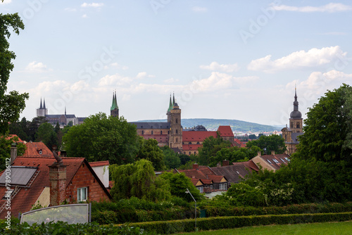 Panorama of Bamberg cityscape with Bamberg Cathedral (Bamberger Dom) in Bamberg, Upper Franconia, Bavaria, Germany