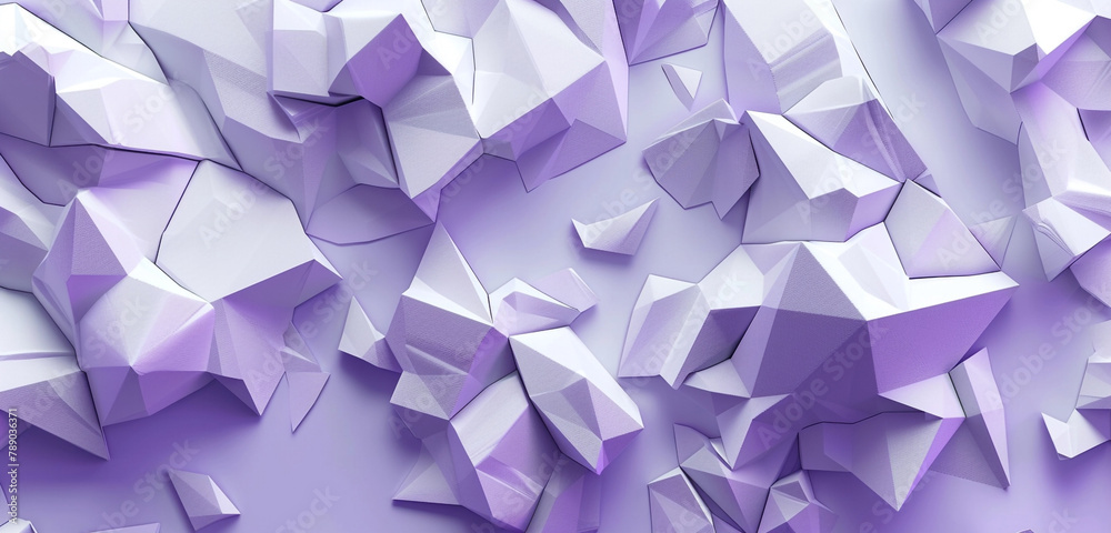 Lilac and white polygonal 3D composition, modern art for web or gallery display. Lilac and white polygonal 3D composition, modern art for web or gallery display.
