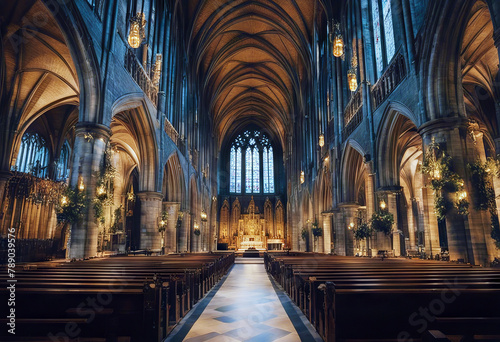 stained 16 2018 Mungo Kirk Cathedral perspective Glasgow Scottish known Magnificent glasses SCOTLAND High DECEMBER huge Gothic interiors St view architecture church