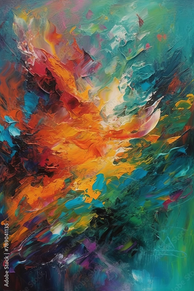 Vibrant Abstract Painting With Colorful Hues