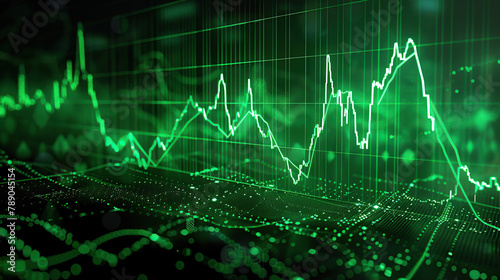 exponential graph, increasing bar graph upward to the right, green, cash increasing, profit, lots of money, business dashboard, (Generative AI)