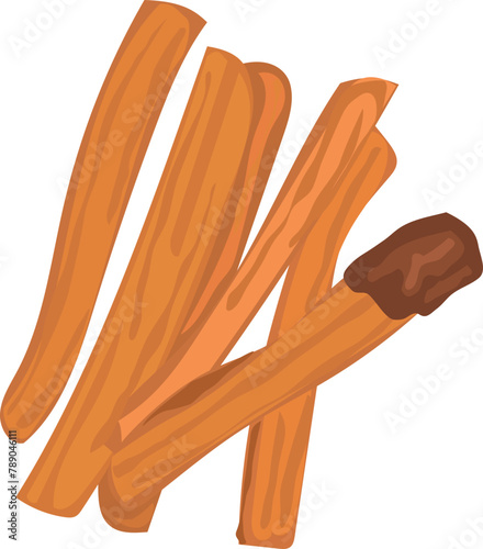 Churros illustration on transparent background.
