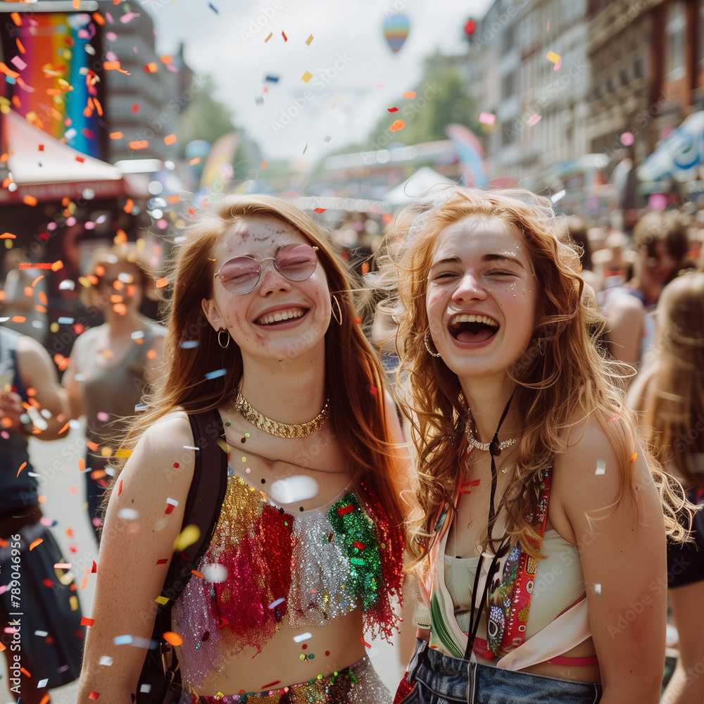 Summer symphony: A vibrant street festival pulsates with life and laughter. Summer symphony: A vibrant street festival pulsates with life and laughter.