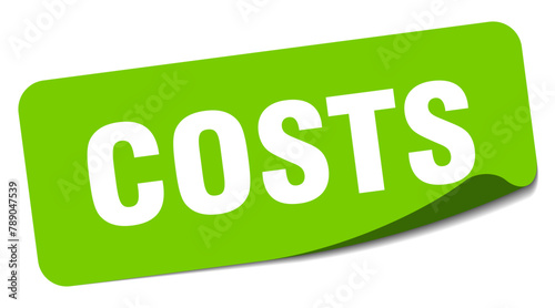 costs sticker. costs label