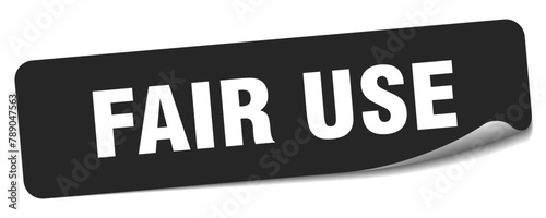 fair use sticker. fair use label