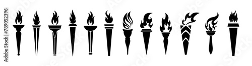fire torch icon set © infinity