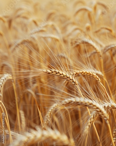Fields of golden wheat swaying in the wind