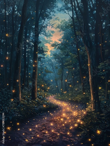 Fireflies glowing in the evening © NatthyDesign