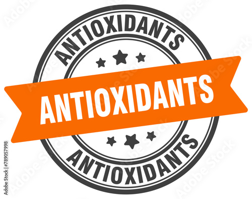 antioxidants stamp. antioxidants label on transparent background. round sign