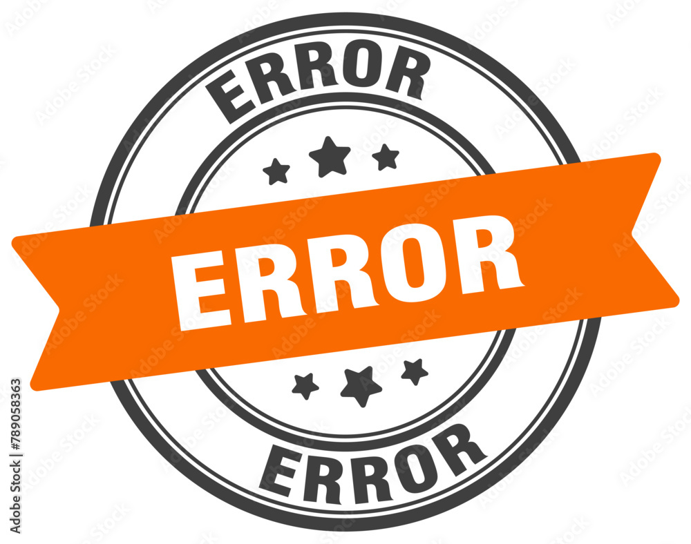 Fototapeta premium error stamp. error label on transparent background. round sign