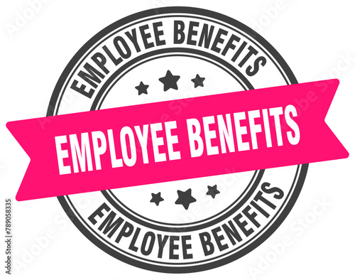 employee benefits stamp. employee benefits label on transparent background. round sign