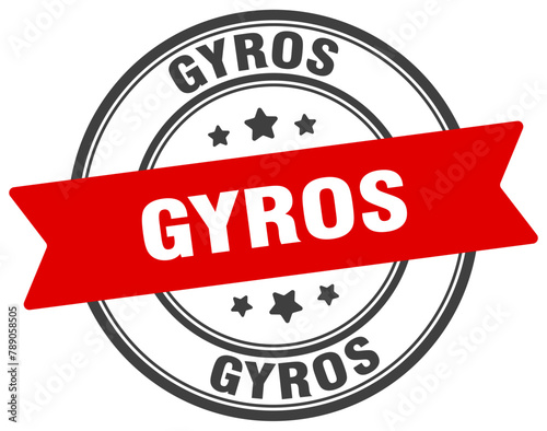 gyros stamp. gyros label on transparent background. round sign