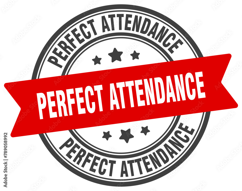 Obraz na plátně perfect attendance stamp