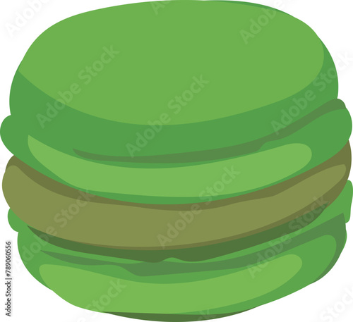 Matcha macarons illustration on transparent background.
