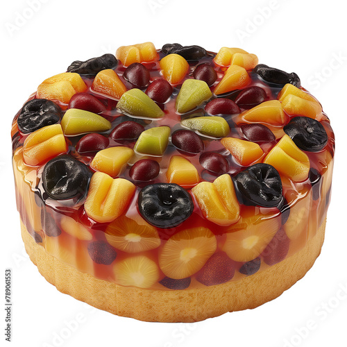 Mix fruit cake isolated on transparent
