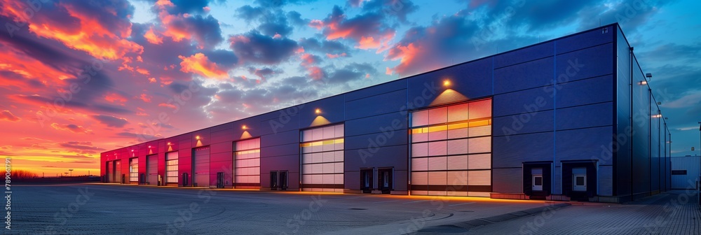 modern building of a logistics center for freight and transport