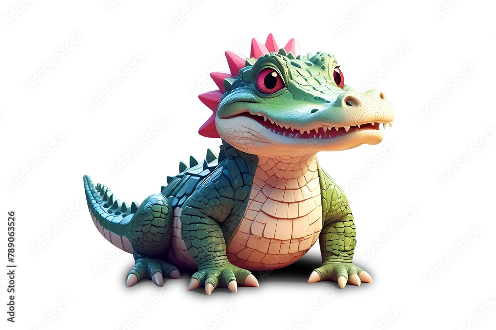 Obraz premium Cute crocodile cartoon character png