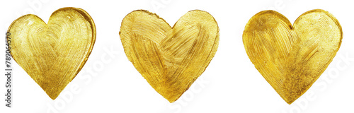 golden hand drawn heart. Gold brush stroke design element. Golden background for greeting, gift, wedding, birthday card.