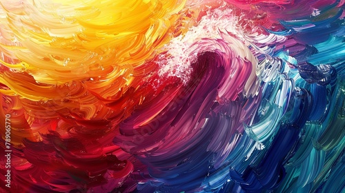 Abstract colorful brush strokes painting art background