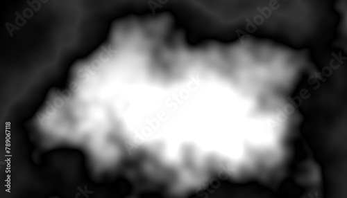 Black smoke steam isolated transparent background. Fog and mist effect for text or space. Overlay with transparent background (ID: 789067118)
