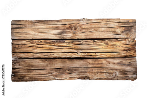 close up of an empty wooden sign on white background with clipping path photo