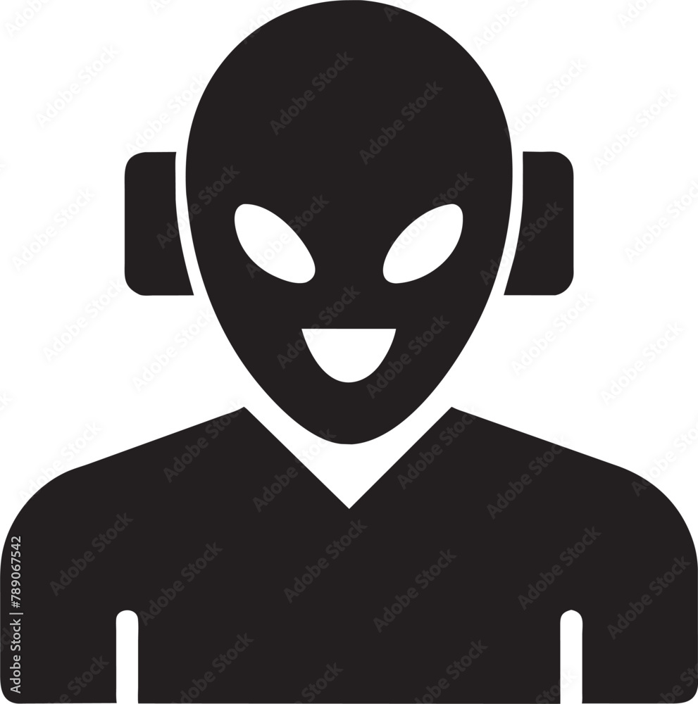 simply alien avatar icon, pictogram
