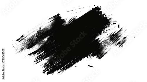 Black ink background painted by brush. Illustration