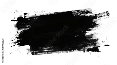 Black ink background painted by brush. Illustration
